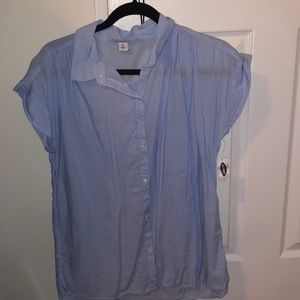 NWT Old Navy Baby Blue Short Sleeve Button Down